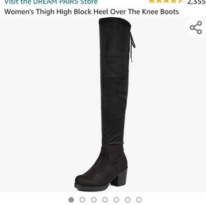 Dream Pairs Black Over the Knee Boots